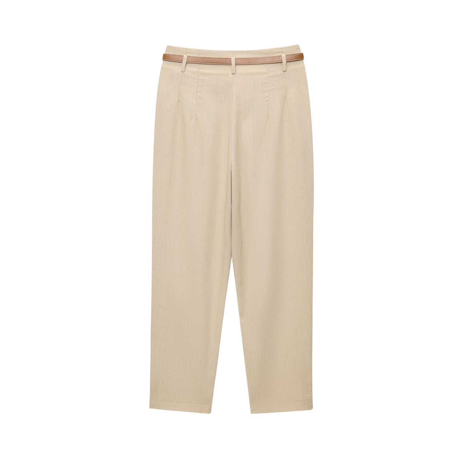 Women's new fashion with Belt vacation style casual pleated pants
