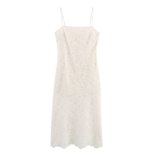 Women's summer new fashion sleeveless suspender lace strapless MIDI dress